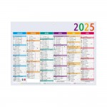 Calendrier Mural 2025 - 22 x 29.5 cm - Multicouleurs