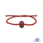 Bracelet Ajustable Perle Verre Fil Murano Rouge