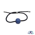 Bracelet Ajustable Perle Verre Fil Murano Bleu