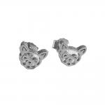 Boucles d'oreilles Clous Argent 925 Rhodi Chien 7mm