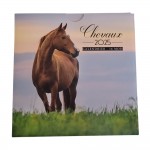 Calendrier Mural Mensuel 2025 - 12 Mois - 16.5 x 16.5 cm - Chevaux