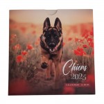 Calendrier Mural Mensuel 2025 - 12 Mois - 16.5 x 16.5 cm - Chien